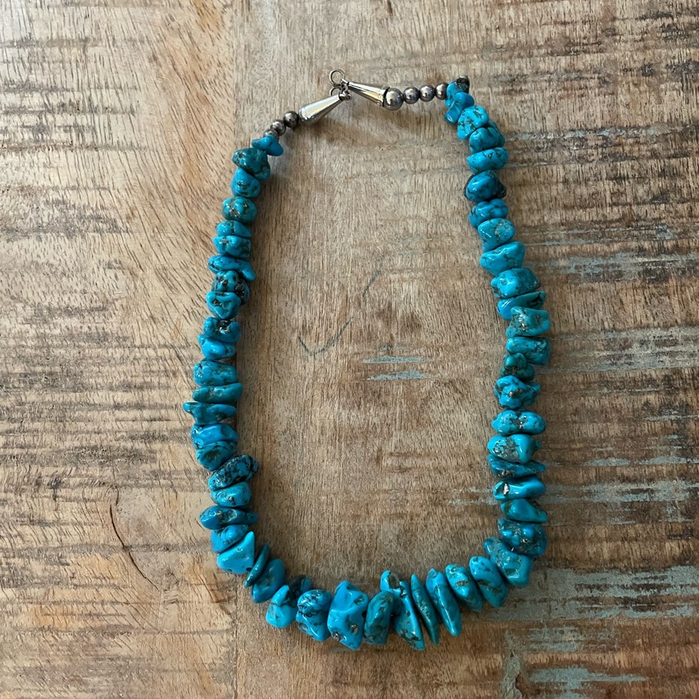Turquoise Necklace with Pyrite